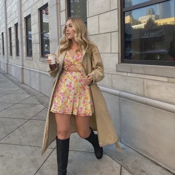 Floral Cutout Mini Dresses